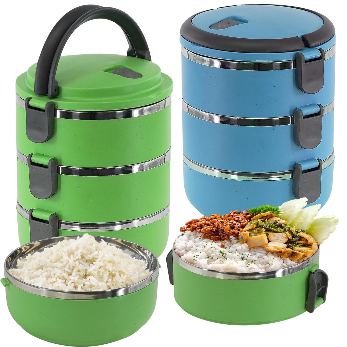 3 Layer Tier Lunch Box by Geezy - UKBuyZone