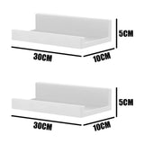 White Wall Hanging Shelf 30 cm Pack 2 by GEEZY - UKBuyZone