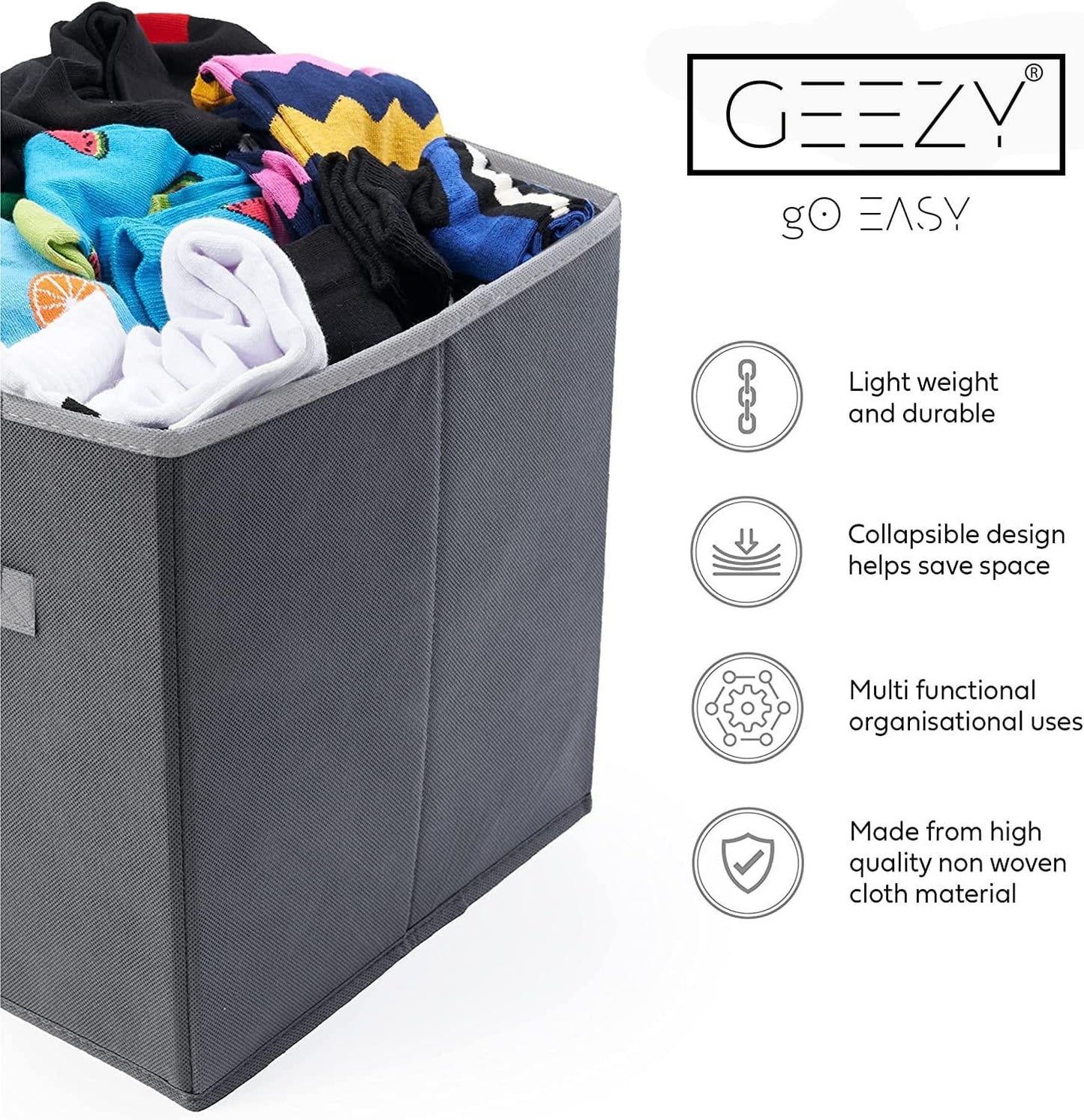Foldable Square Canvas Storage by GEEZY - UKBuyZone