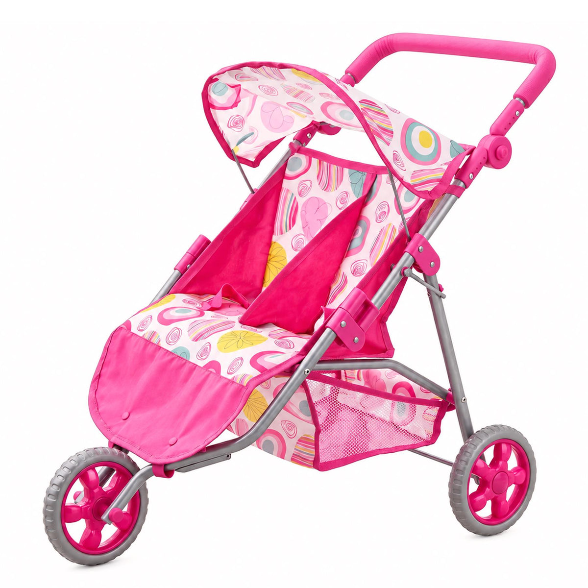 3 Wheeler Twin Doll's Pushchair, Pink