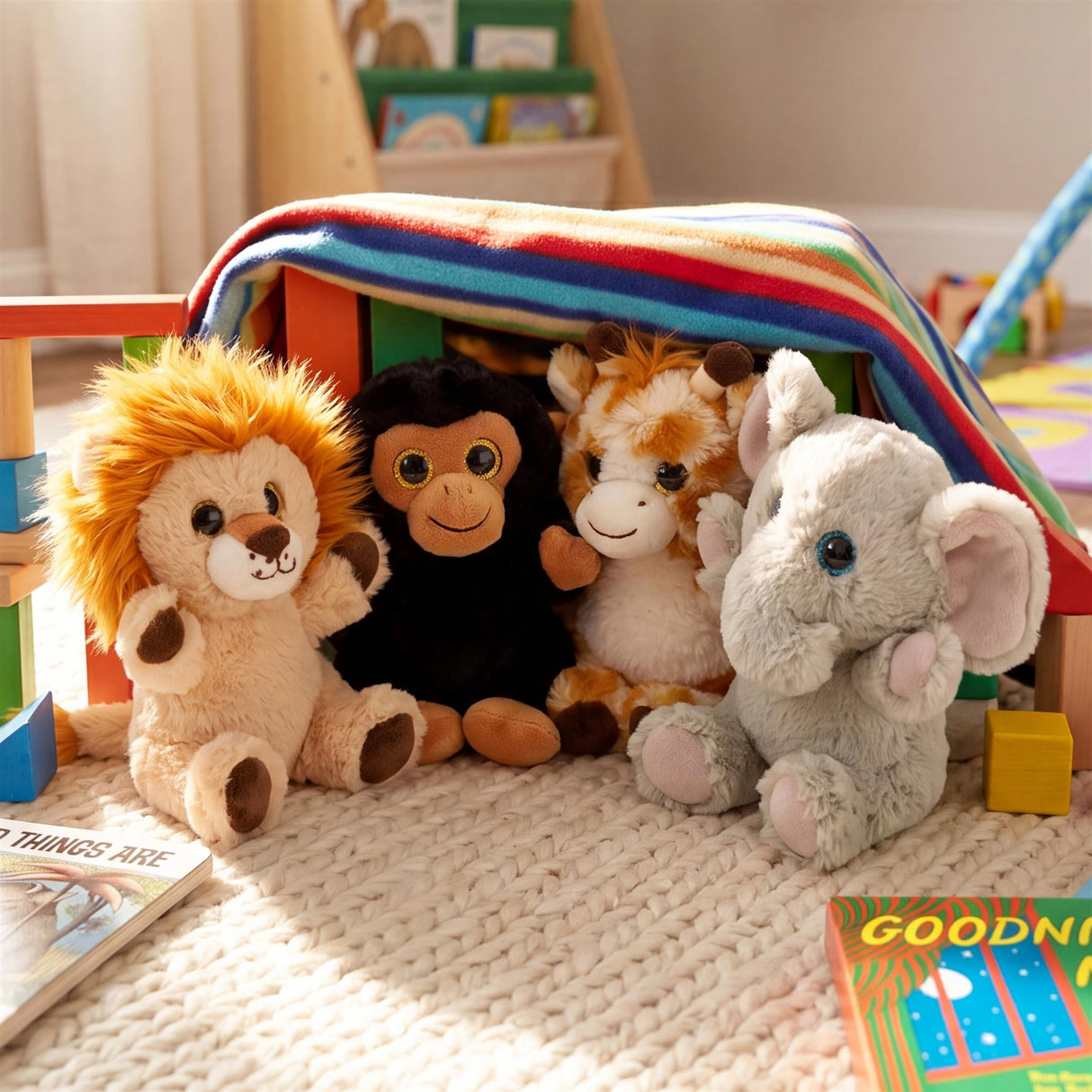 Set of 4 Wild Animal Soft Toys 6.5