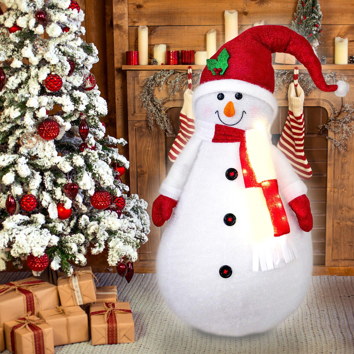 Collapsible Snowman Christmas Decoration with LED lights by The Magic Toy Shop - UKBuyZone