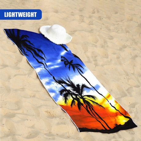 Beach Bath Towel Sunrise Design Microfibre Towel by GEEZY - UKBuyZone