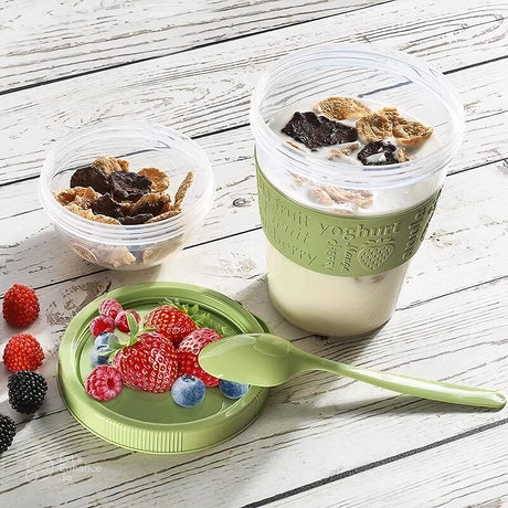 Yogurt Mug with Compartment and Spoon by Geezy - UKBuyZone