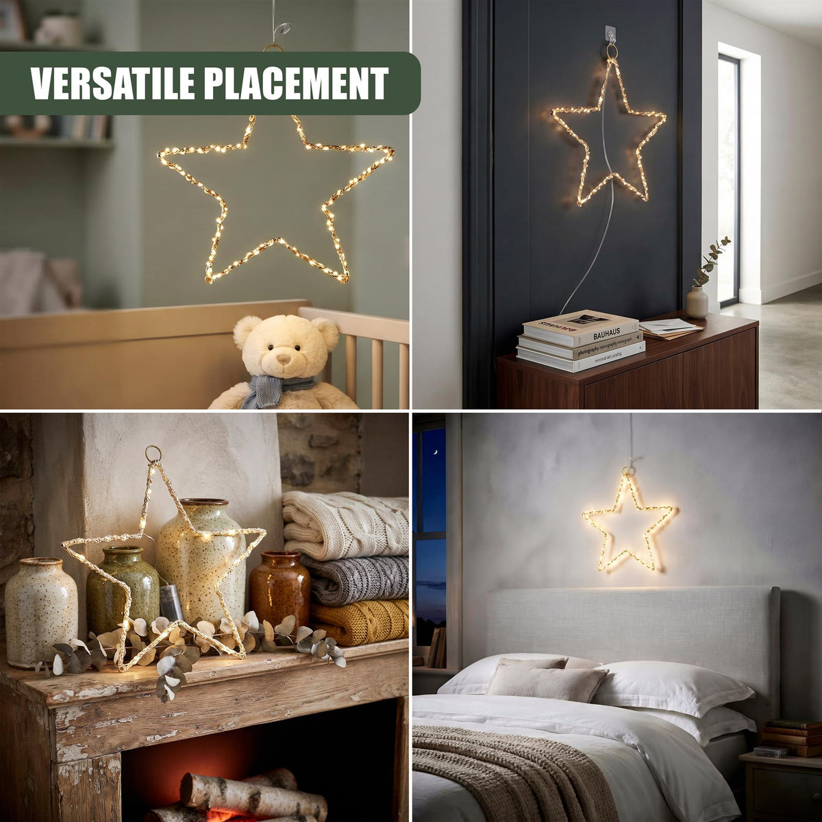Star LED Fairy Light Gold Wire 30cm