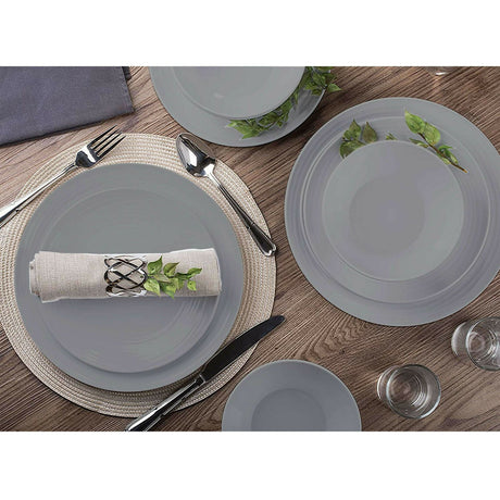 24 Pcs Grey Picnic Dinner Set for 6 People by Geezy - UKBuyZone