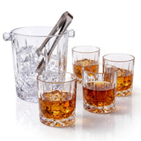 Set of 4 Whiskey Glasses with Ice Bucket