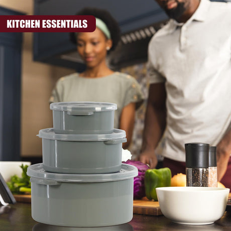 Microwave Bowls with Vented Lids - Set of 3 by GEEZY - UKBuyZone