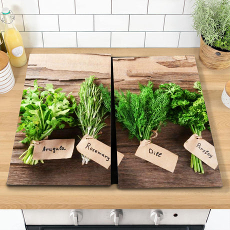 Glass Cutting Boards with Herbs Design by Geezy - UKBuyZone