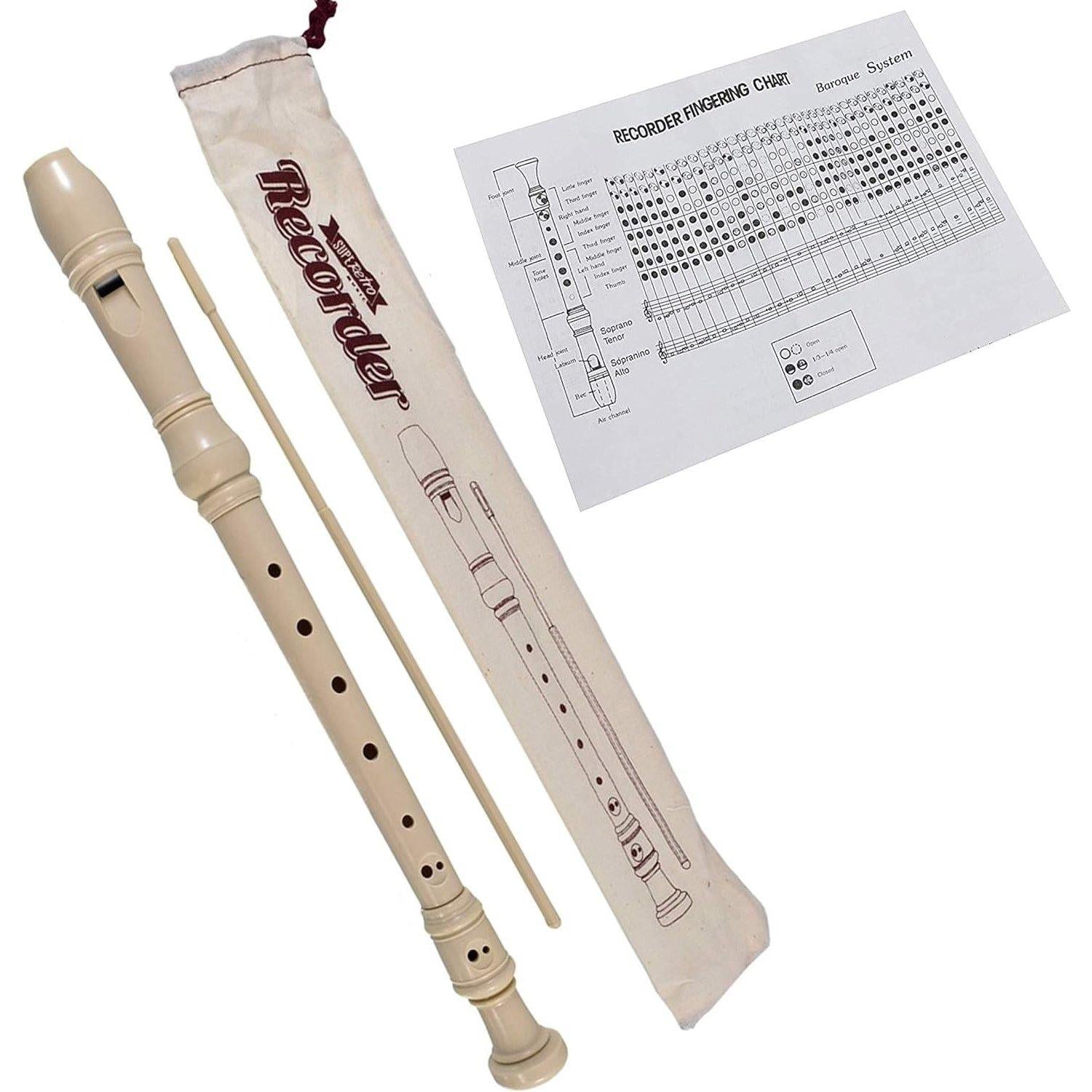 Recorder & Cleaning Rod with Storage Bag and Instructions by The Magic Toy Shop - UKBuyZone