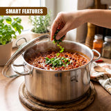 Stainless Steel Stock Pot with Glass Lid - 9 L