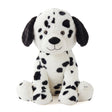 Plush stuffed toy of a Dalmatian puppy with black spots and floppy black ears.