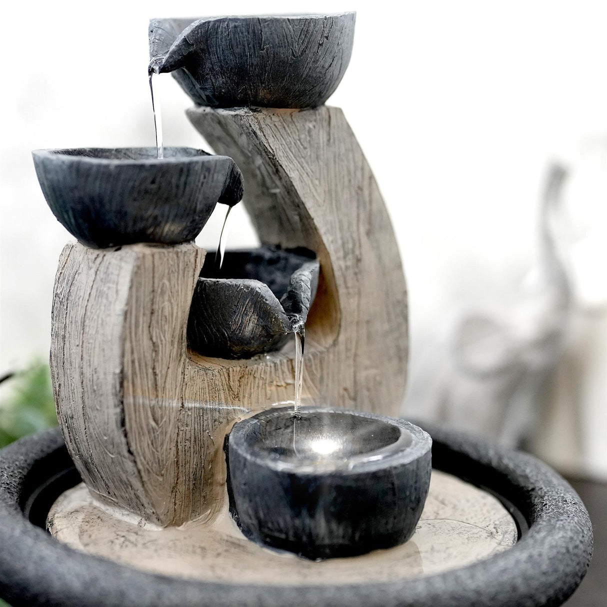4 Bowls Water Feature Indoor With LED by GEEZY - UKBuyZone