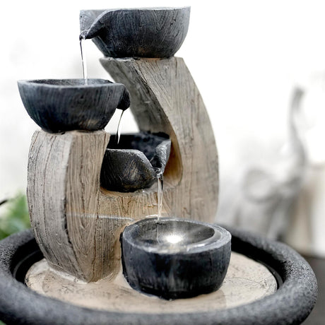 4 Bowls Water Feature Indoor With LED by GEEZY - UKBuyZone