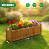 Wooden Large Rectangular Planters 2 Pack