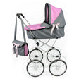 Pink and Grey Dolls Vintage Cambridge Pram by BiBi Doll - UKBuyZone