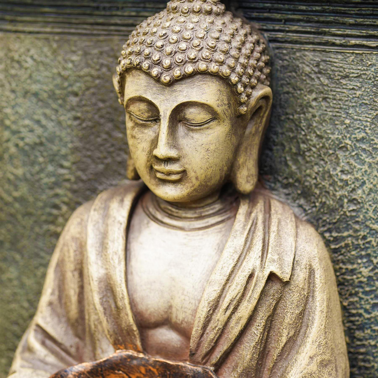 Solar Water Fountain Stone Buddha by GEEZY - UKBuyZone