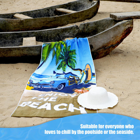 Enjoy The Beach Design Large Towel by Geezy - UKBuyZone