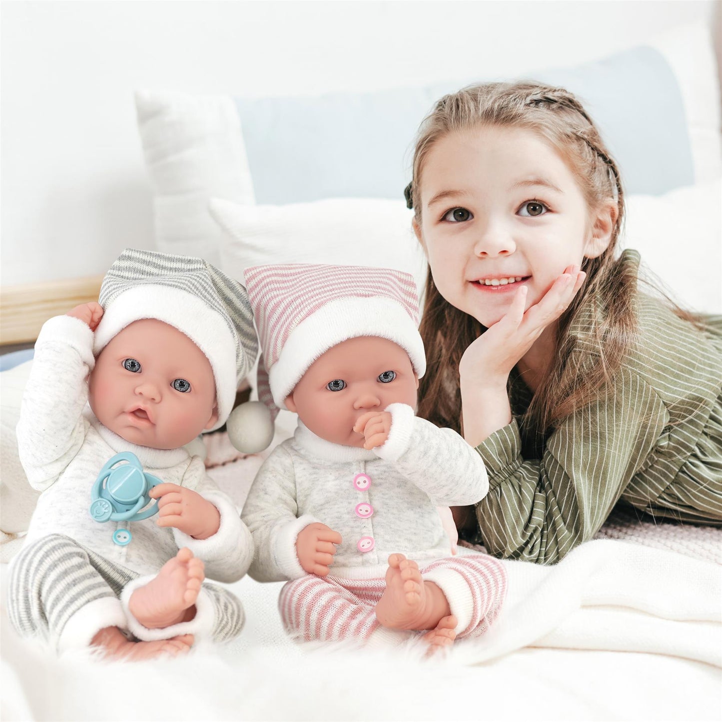 Twin Baby Dolls Dummy and Feeding Set by BiBi Doll - UKBuyZone