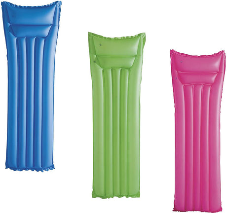 Inflatable Matt Lilo Lounger Pink Yellow Green or Blue by Intex or Bestway - UKBuyZone