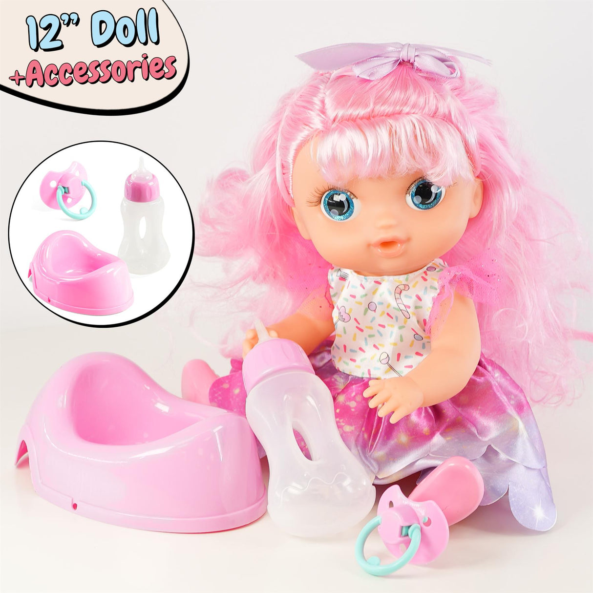 BiBi Doll Doll With Big Eyes And Drinking & Wet Functions