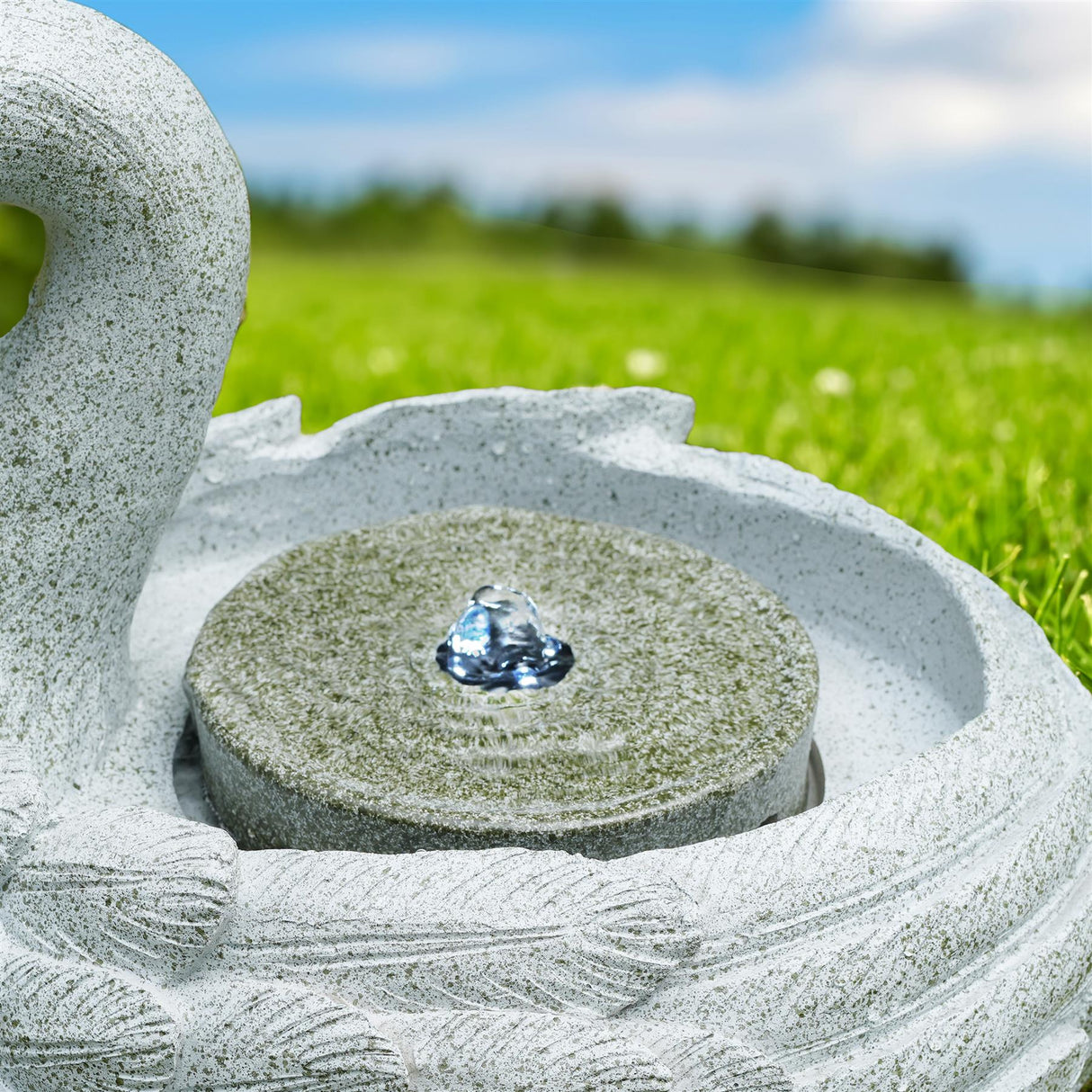 Swan Design Water Feature Outdoor With LED by GEEZY - UKBuyZone