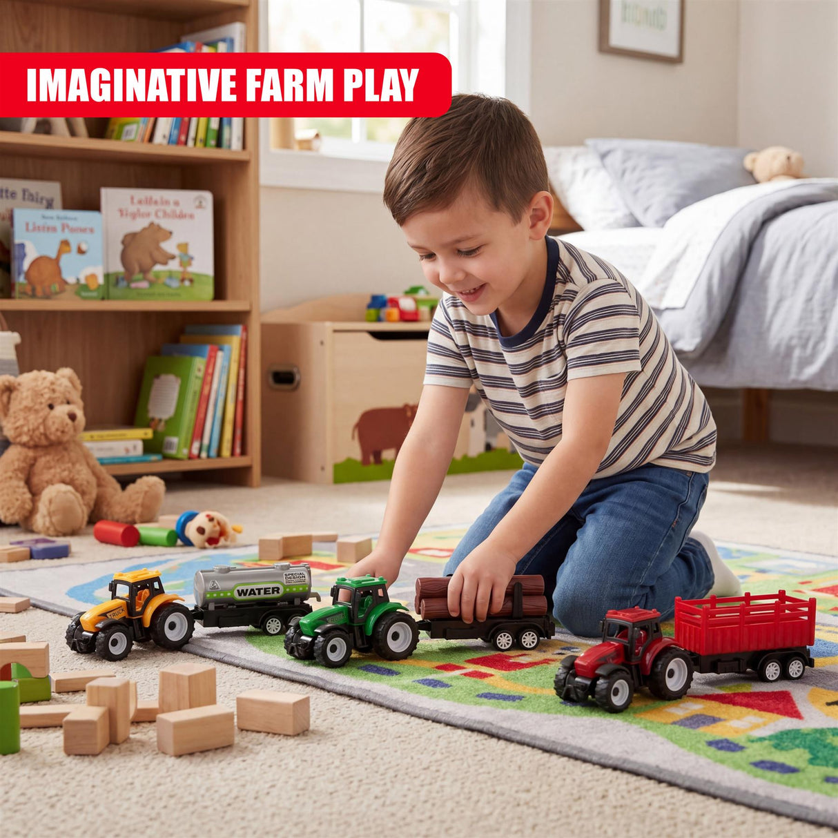 Farm Tractors & Trailer Playset
