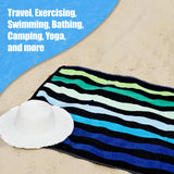 Velour Striped Beach Towel Blue Oasis