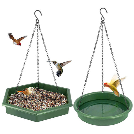 GEEZY 2 in 1 Bird Feeder & Bath