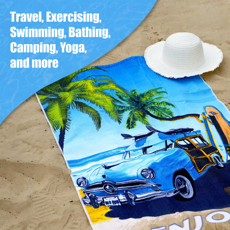 Enjoy The Beach Design Large Towel by Geezy - UKBuyZone