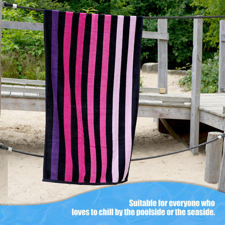 Velour Striped Beach Towel Sunset by GEEZY - UKBuyZone