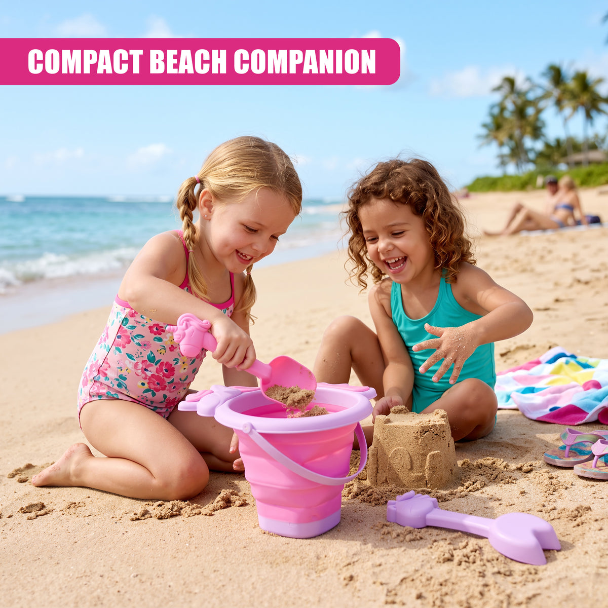 Collapsible Beach Bucket & Spade Sets