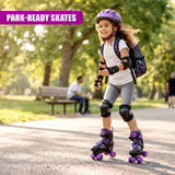 Black & Purple Kids Adjustable Roller Skates