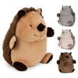 Plush decorative hedgehogs are displayed, featuring a large door stopper and three smaller companion figures.