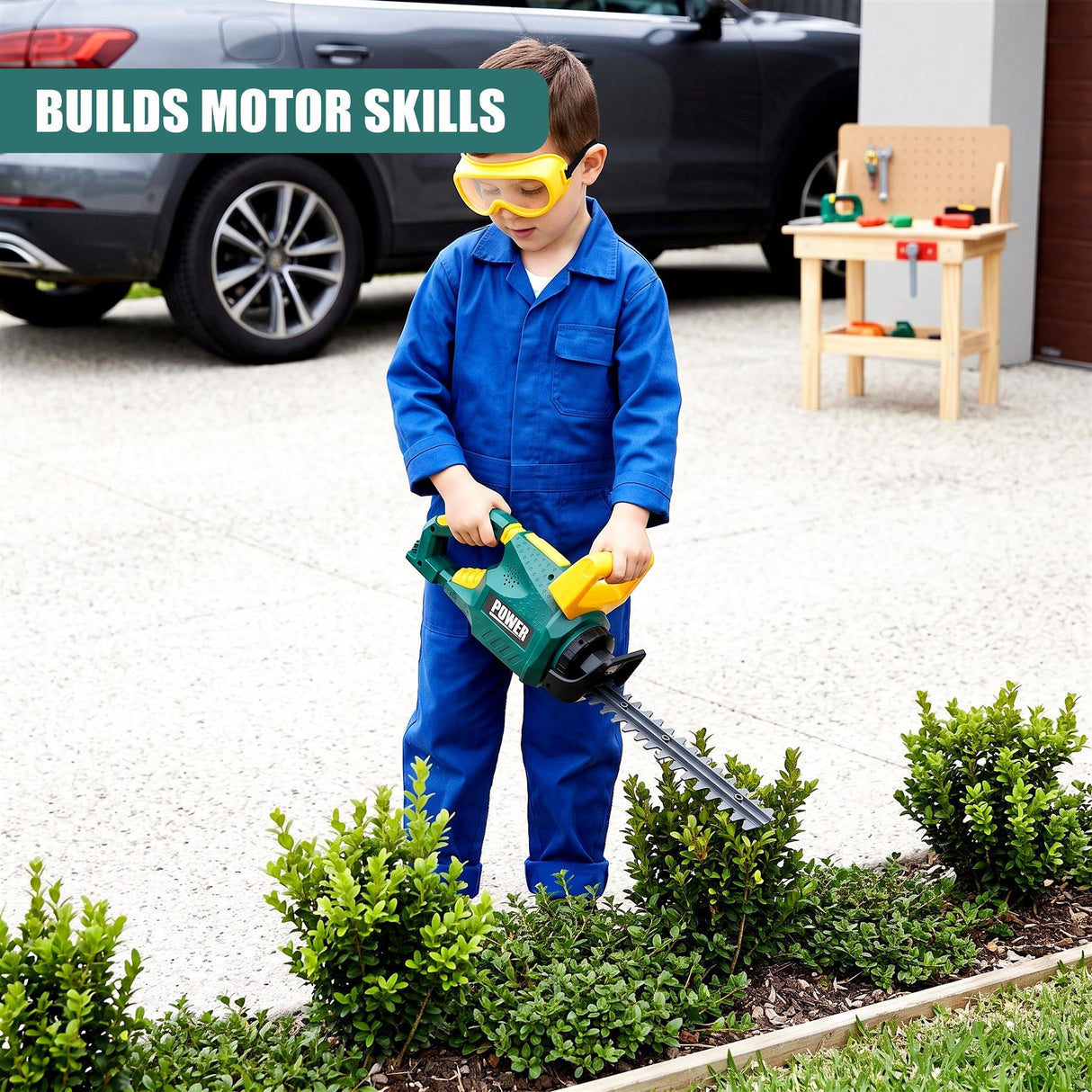 Kids Garden Hedge Trimmer Toy with Safety Goggles