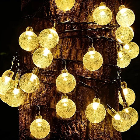 Warm White Led String Lights In Crystal Balls Design by GEEZY - UKBuyZone