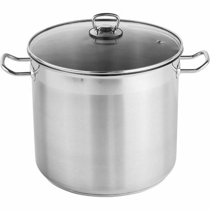 10 Litre Stock Pot With Glass Lid by GEEZY - UKBuyZone