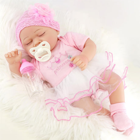 Lifelike Reborn Baby Sleeping Girl Doll 17" by BiBi Doll - UKBuyZone