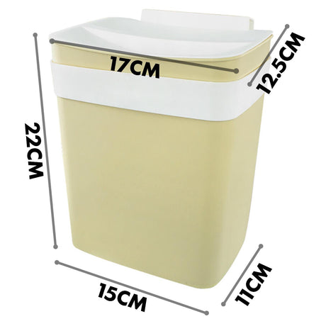 Hanging Kitchen Waste Bin with Lid 4L by Geezy - UKBuyZone