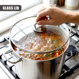 Stainless Steel Stock Pot with Glass Lid - 15 L