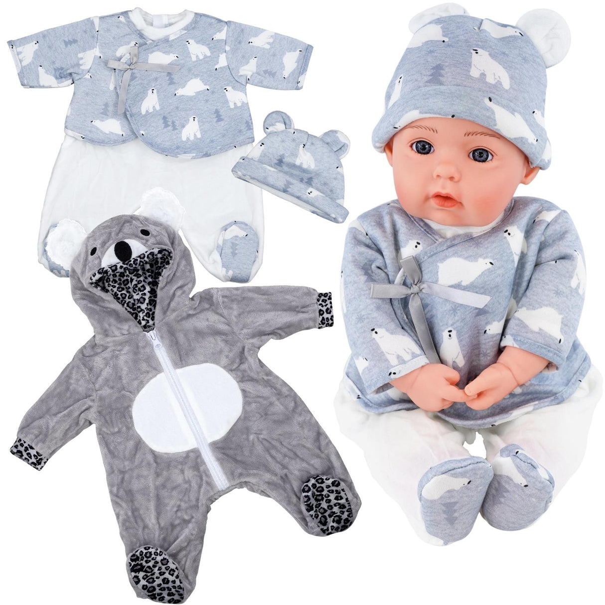 BiBi Outfits - Set of Two Doll Clothes (Polar Bear & Koala) (50 cm / 20")