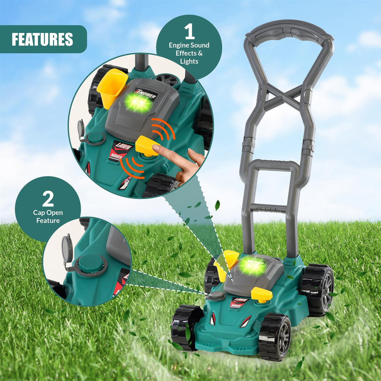Toy Lawn Mower with Lights & Sounds by The Magic Toy Shop - UKBuyZone