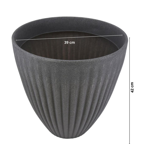 Large Grey Round Planter by GEEZY - UKBuyZone