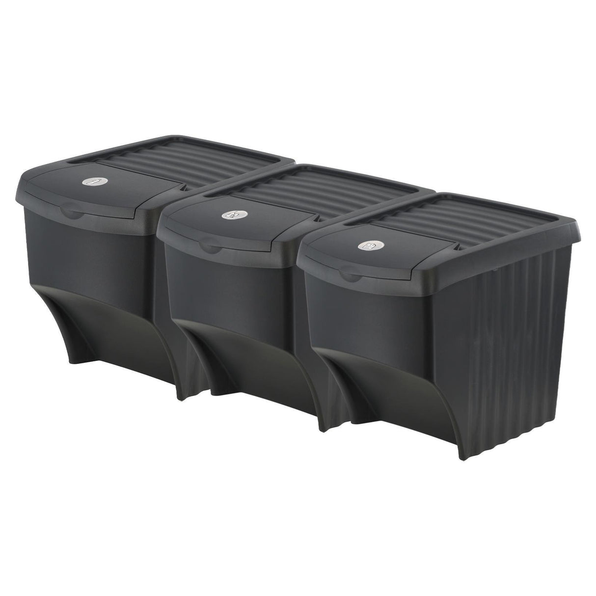 Geezy 22 L set of 3 Large Plastic Waste Recycling Bin With Lids