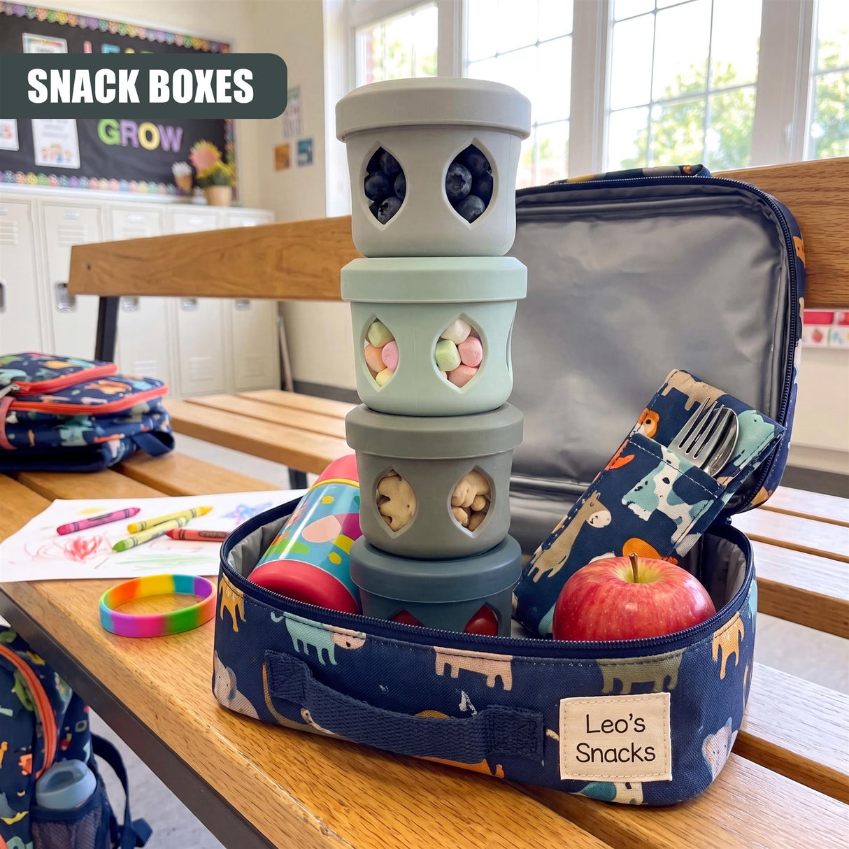 4 Piece Stackable Snack Pots