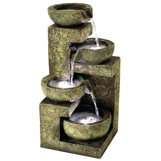 4 Tier Led Garden Water Feature by GEEZY - UKBuyZone