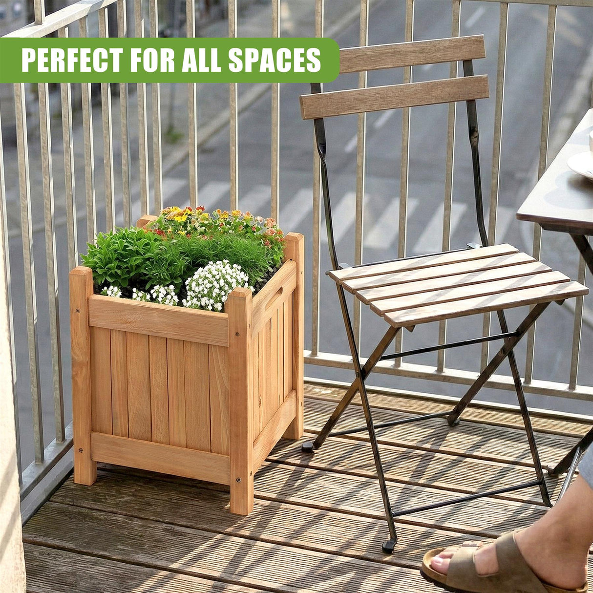 Wooden Planters Square Set of 2