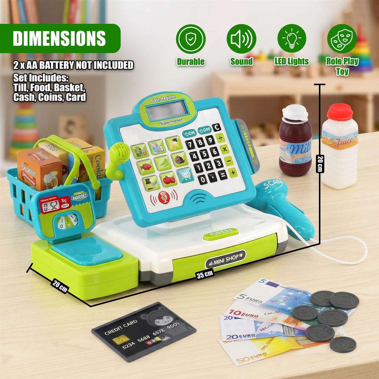 Cash Register Toy Playset