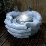 Cupped Hands Water Feature Outdoor With LED by GEEZY - UKBuyZone