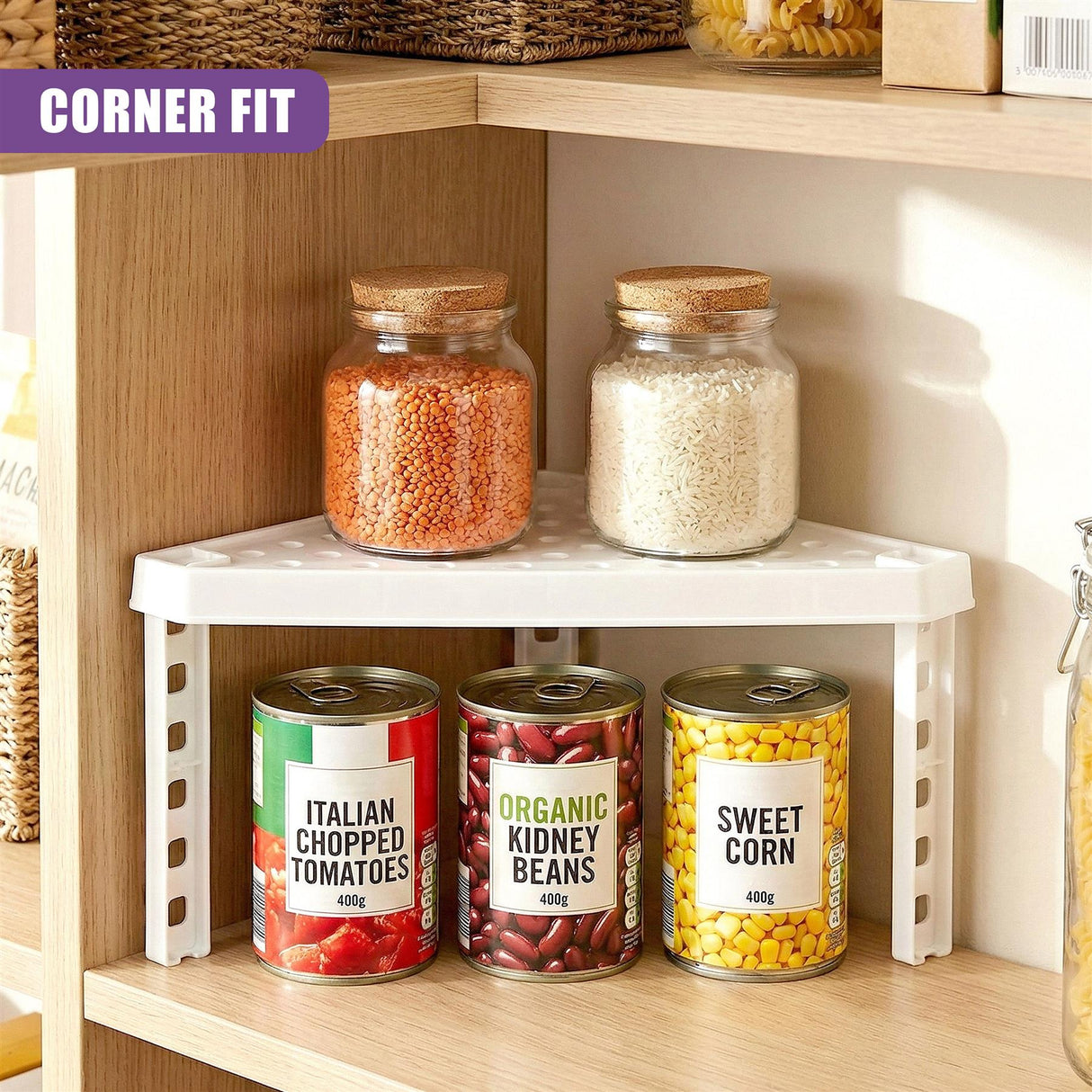 Stackable Corner Shelf Insert